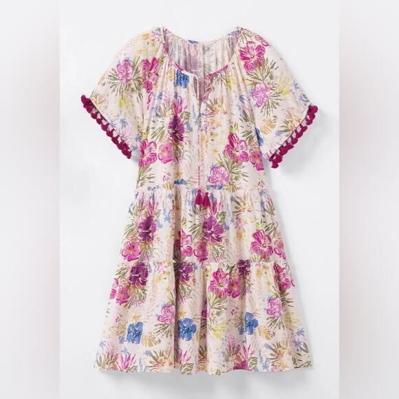 MATILDA JANE Women's Aloha Palm Printed Ruffle Sleeve Dress NWT size small - Picture 2 of 9